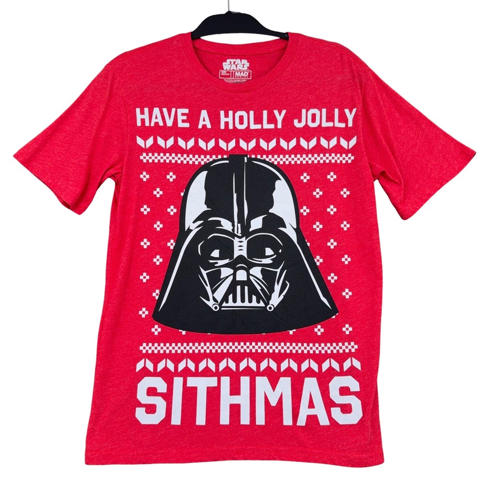 Star Wars Holly Jolly Sithmas Darth‎ Vader Men Small Cotton Poly Red